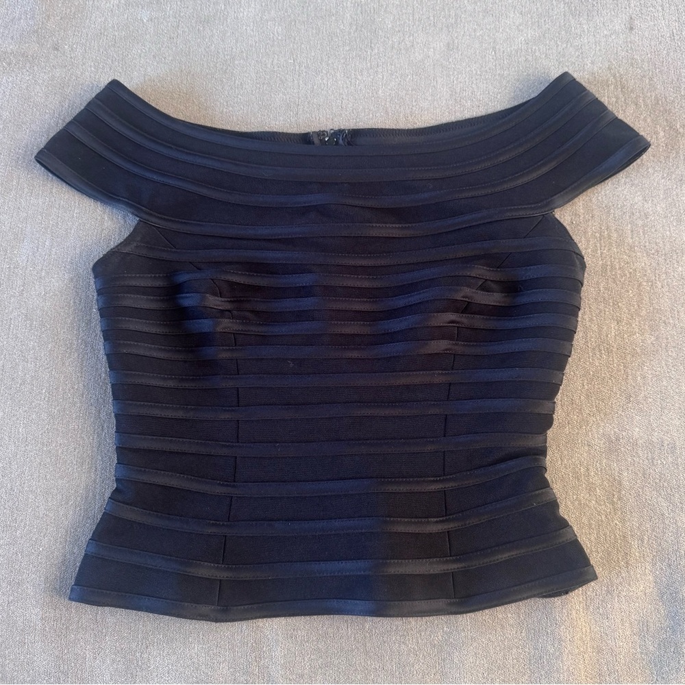 JS Collections Black Off The Shoulder Top